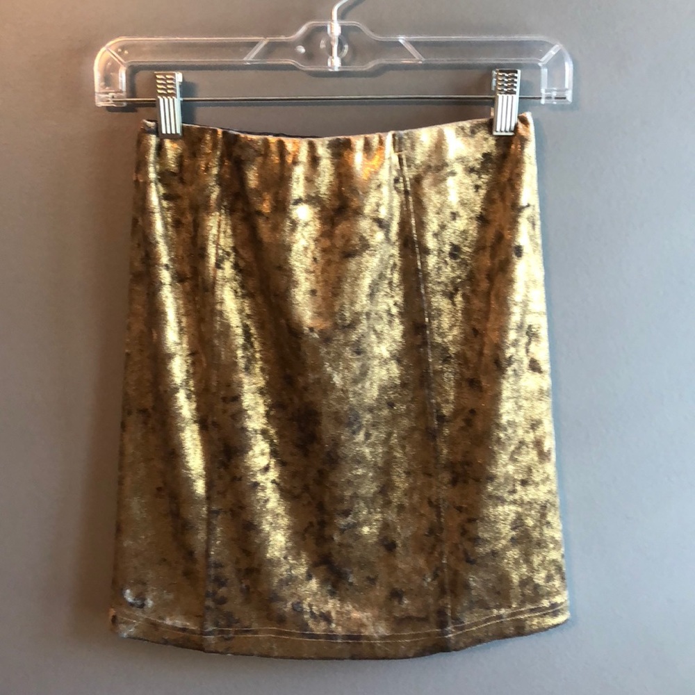 Gold Metallic TopShop Mini Skirt.